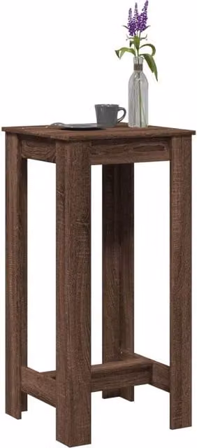 Berkfield Home Modern Square Bar Table in Brown Oak, W/D/H: 51 x 50 x 103.5 cm – 1