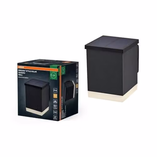 Osram Endura Style Solar LED Wall Light, Warm White, Grey/Black, IP44, 50lm, 3000K