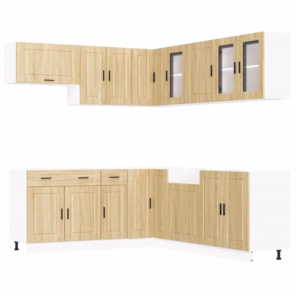 Berkfield Home 11 Piece Porto Sonoma Oak Kitchen Cabinet Set in Brown