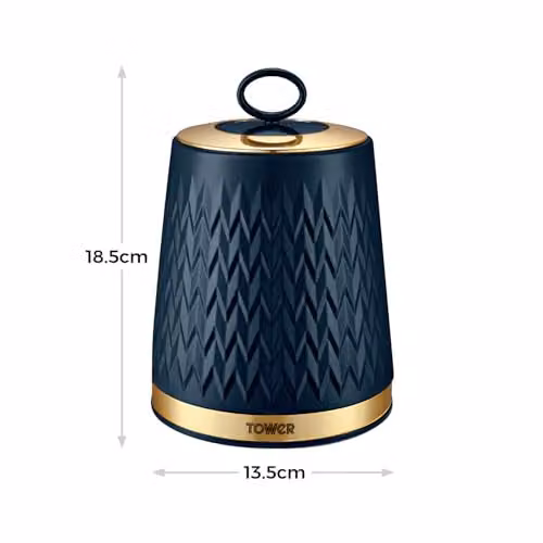 Tower Empire Airtight Kitchen Storage Canister Set of 3, Blue and Bronze Geometric Design – 6