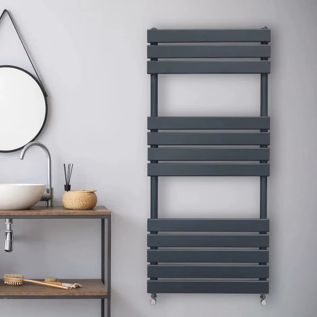 Monstershop Steel Flat Panel Towel Radiator in Anthracite Grey, H 120 cm x W 50 cm – 3