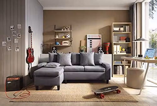 Abakus Direct Napoli Reversible Fabric Corner Sofa in Grey – 5