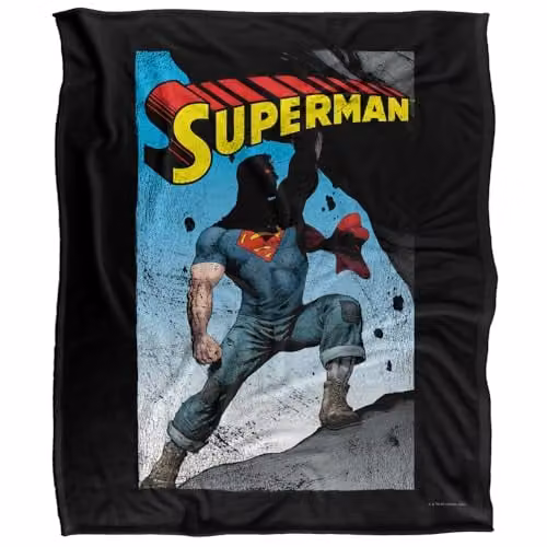 DC Comics Superman Silky Touch Super Soft Fleece Throw Blanket, White, W/D/H: 152 x 127 cm – 1