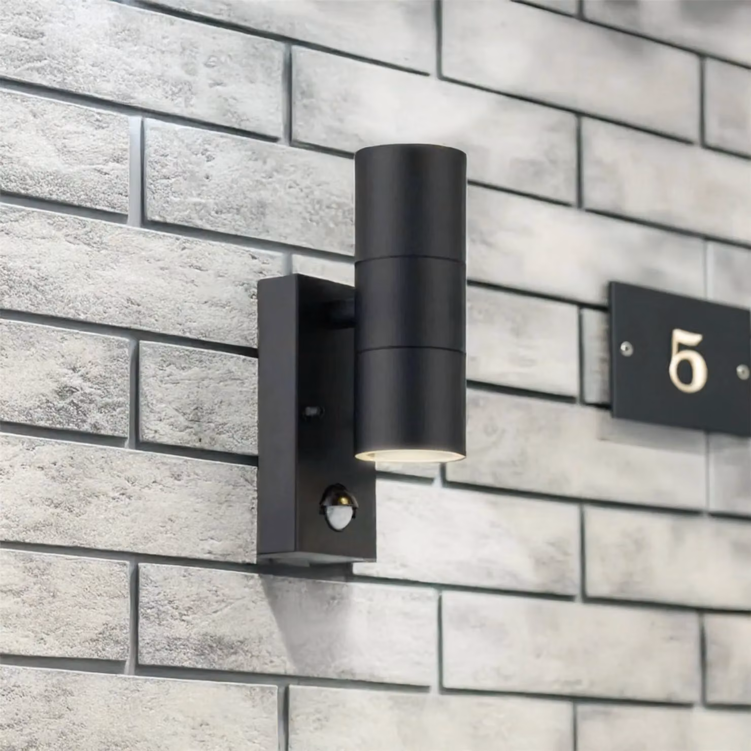 First Choice Lighting Blaze Set of 2 Black Outdoor Up Down Motion Sensor Wall Lights – 6