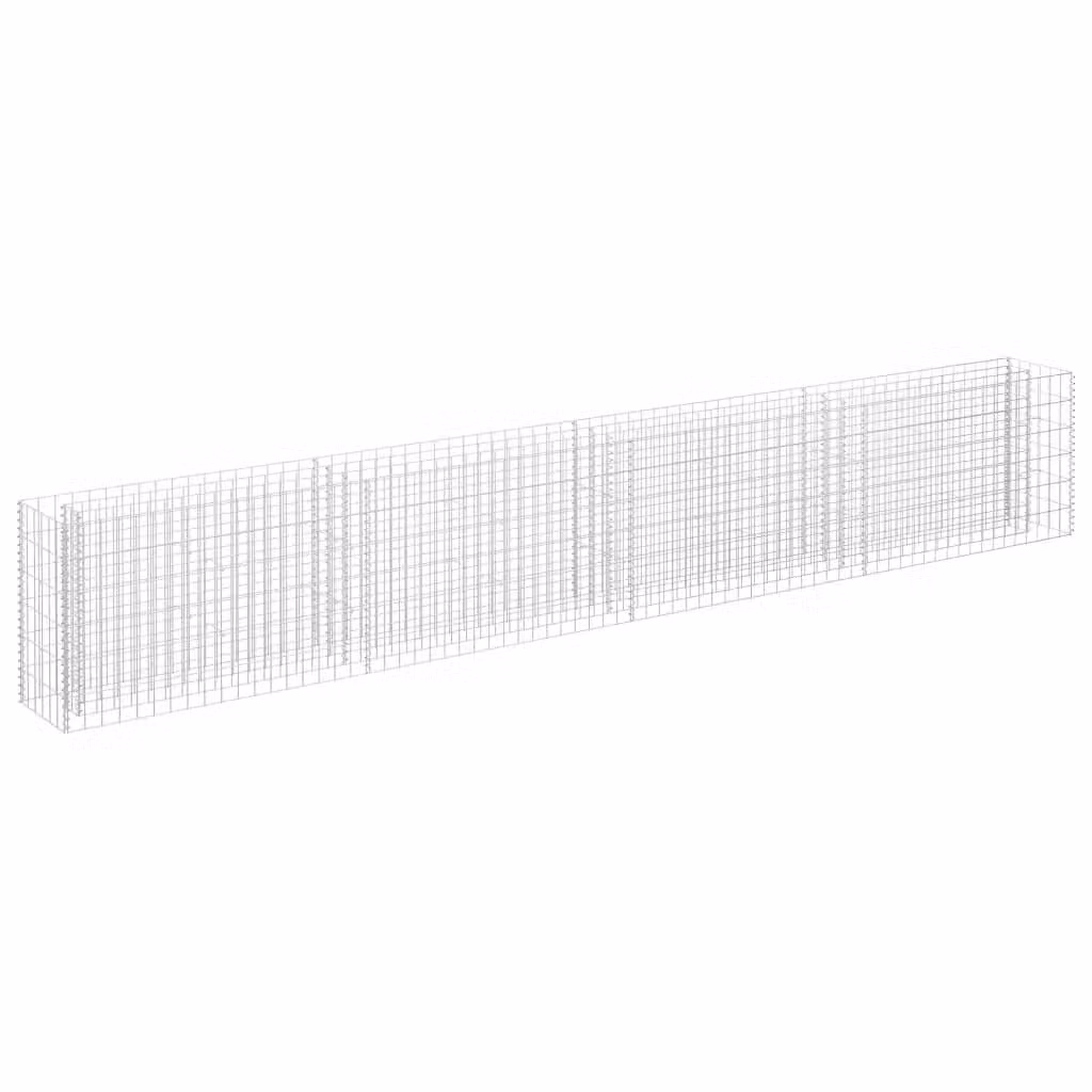 Berkfield Home Silver Galvanised Steel Stone Gabion Raised Bed, W/D/H: 360 x 30 x 60 cm – 2