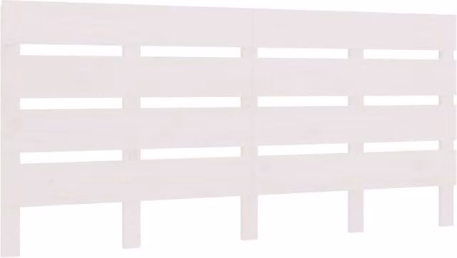 Berkfield Home White Solid Wood Pine Headboard, W: 180 cm, D: 3 cm, H: 80 cm