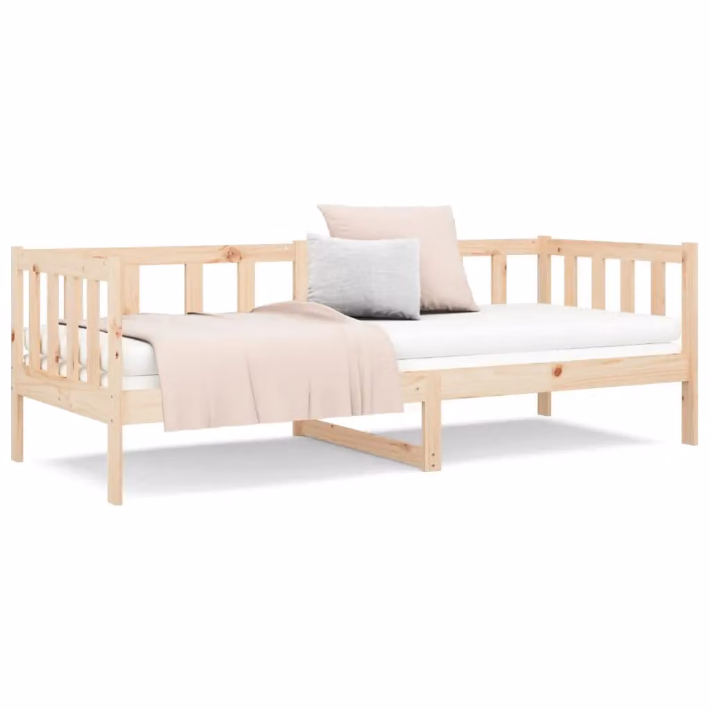 Berkfield Home Rustic Solid Wood Pine Day Bed, Brown, W/D/H: 80 x 200 cm – 2