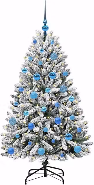 Berkfield Home Elegant Artificial Christmas Tree in Green and White, Height: 150 cm – 1