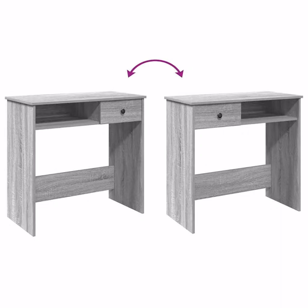 Berkfield Modern Grey Sonoma Writing Desk in Engineered Wood W/D/H: 80 x 40 x 75 cm – 4