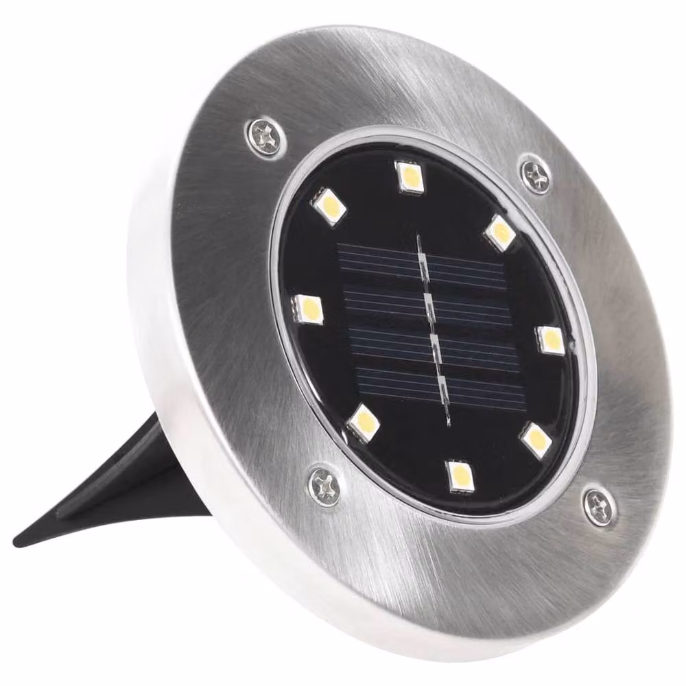 Berkfield Home Solar LED Ground Lights, 8 Piece RGB Multicolour Set in Silver – 2