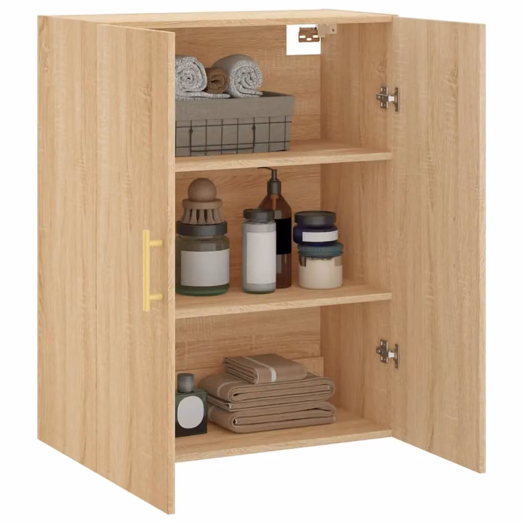 Berkfield Home Sonoma Oak Wall Mounted Cabinet, Brown, W: 69.5 cm, D: 34 cm, H: 90 cm – 2