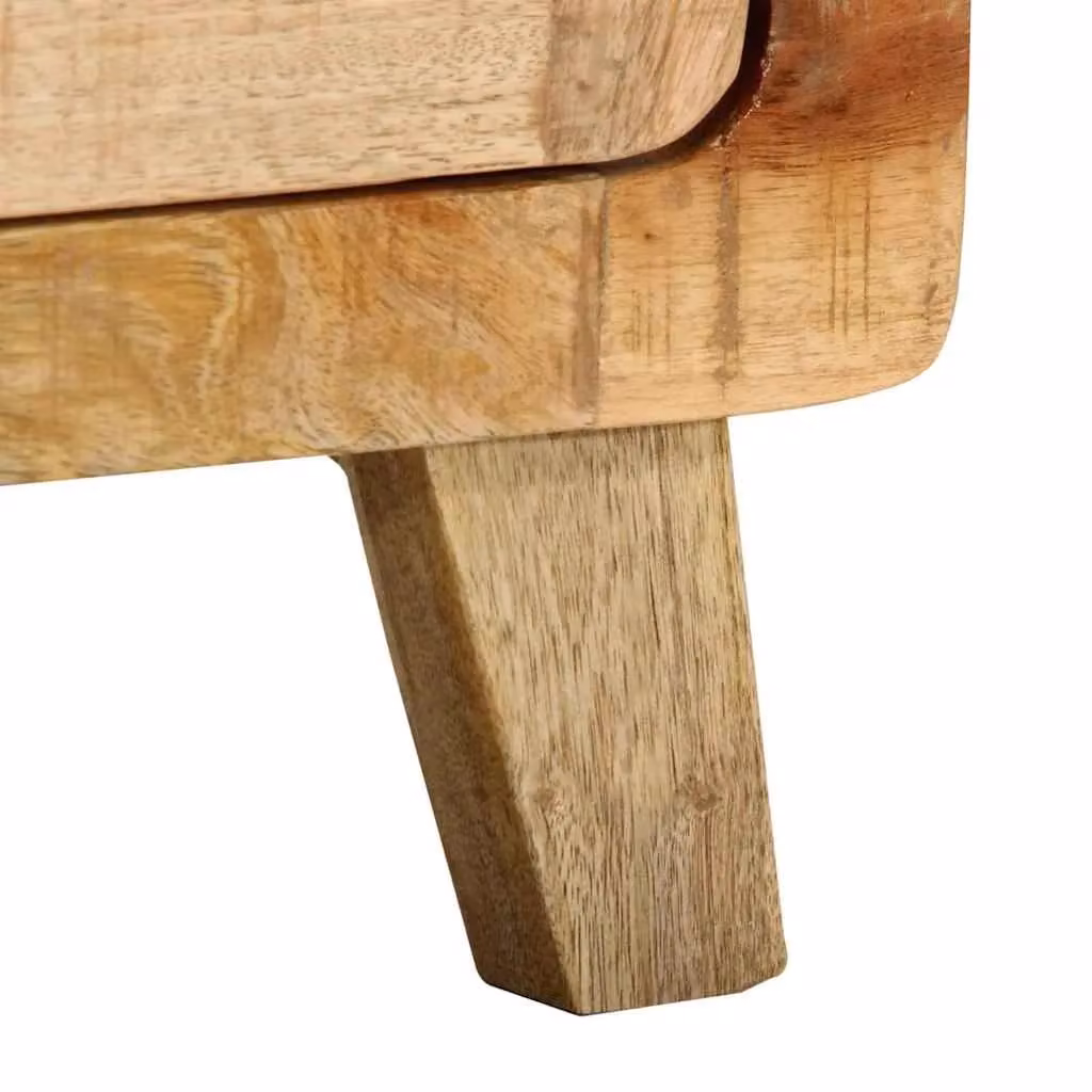 Berkfield Home Bedside Cabinet in Brown Solid Rough Mango Wood, W/D/H: 40 x 32 x 46 cm – 2