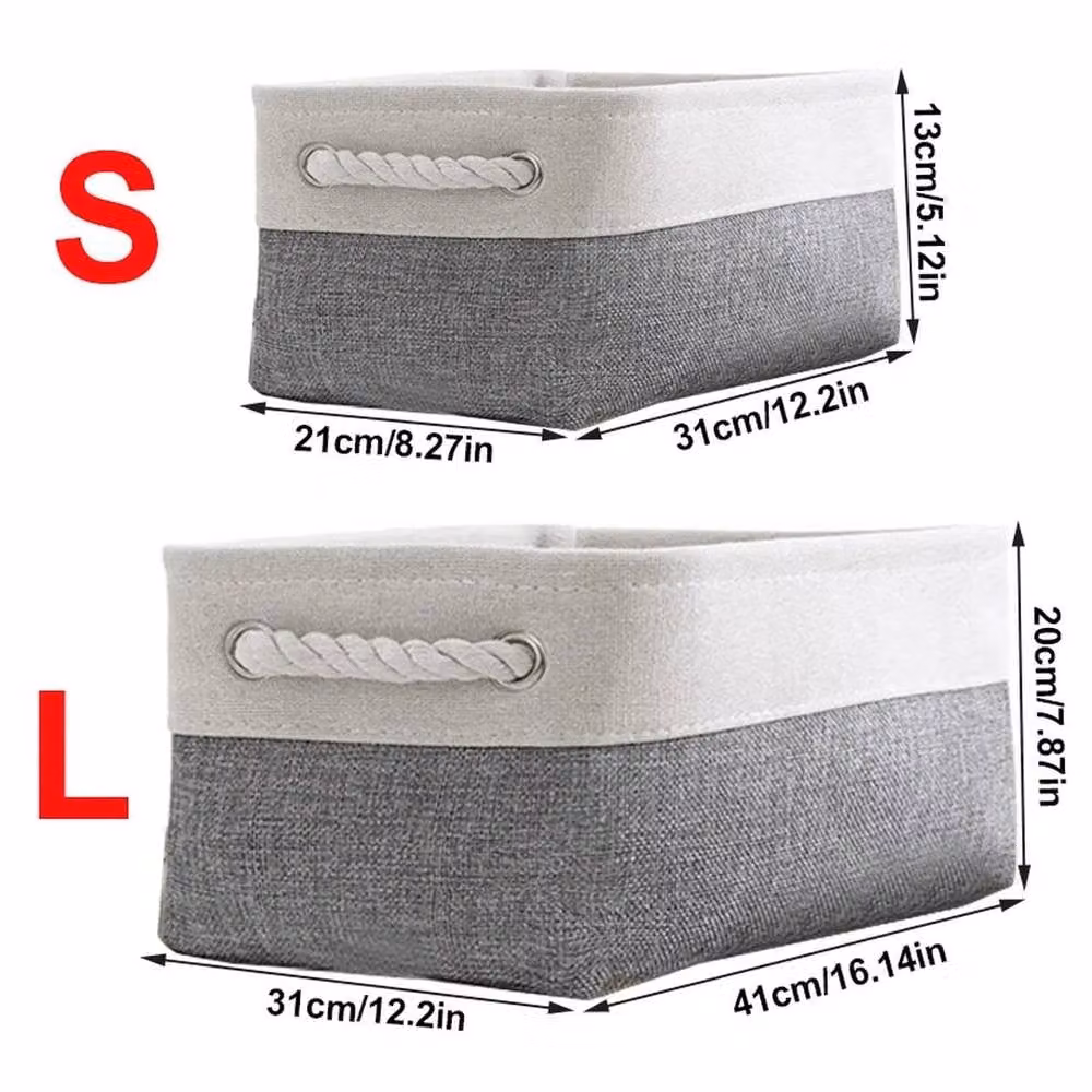 Kelvenix L Foldable Storage Box with Handles in Grey, W: 41 cm, D: 31 cm, H: 20 cm – 2