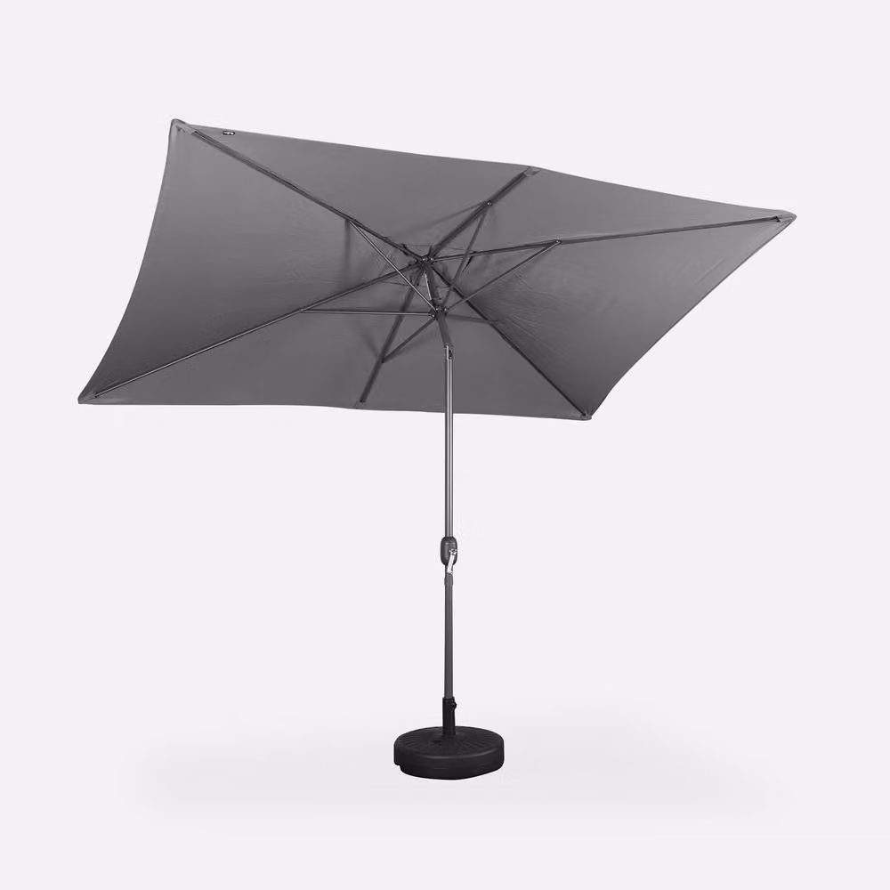 sweeek Rectangular Parasol in Grey with Central Pole – 2