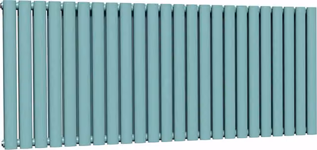 Lux Heat Oval Horizontal Double Radiator in Caribbean Sea, W: 144 cm, H: 60 cm
