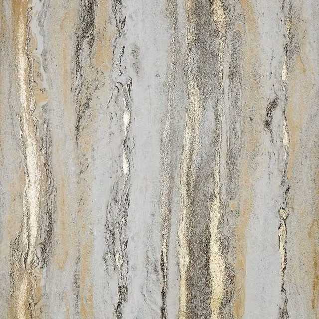 I Love Wallpaper Zion Metallic Abstract Geometric Wallpaper in Grey, Gold and Multicolour, W: 64 cm, H: 53 cm