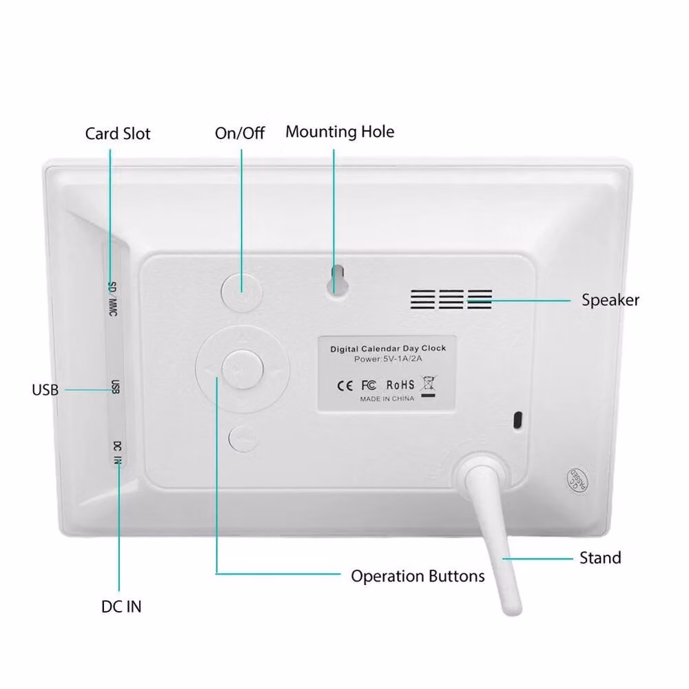 EONLION White Digital Tabletop Alarm Clock with Large Display – 3