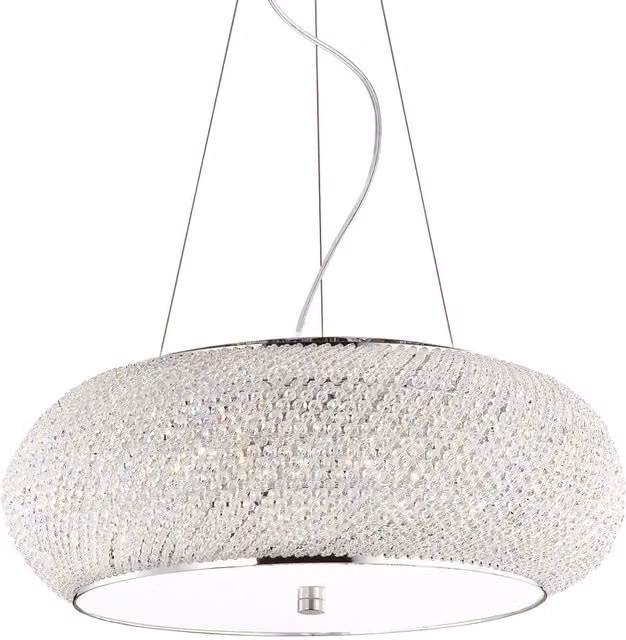 Netlighting Ideal Lux Pasha 10 Light Chrome and Crystal Suspended Ceiling Pendant with E14 Bulbs – 2