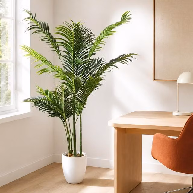 Leaf 160cm Green Artificial Areca Palm Tree in a White Pot