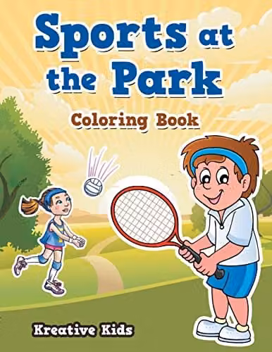 Kreative Kids Sports at the Park Colouring Book for Children, Multicolour, W: 27.94 cm, H: 21.59 cm