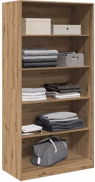 Berkfield Home Artisan Oak Wardrobe in Brown, W/D/H: 100 x 50 x 200 cm
