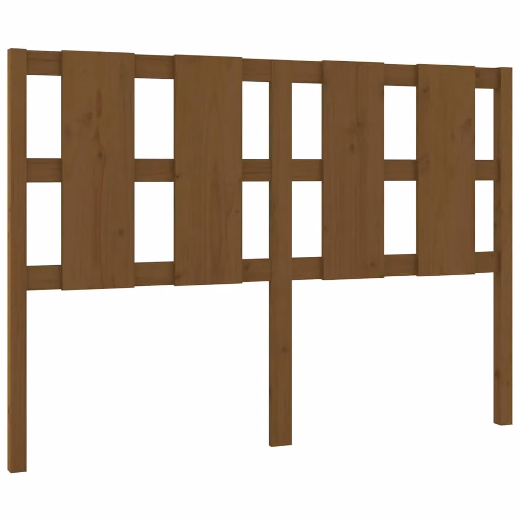Berkfield Home Rustic Solid Wood Pine Bed Headboard in Honey Brown, W: 125.5 cm, D: 4 cm, H: 100 cm – 2