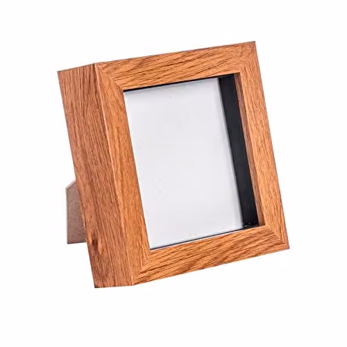 Nicola Spring Minimalist Square 3D Shadow Box Photo Frame, Brown, W/D/H: 10 x 10 x 3.5 cm – 1