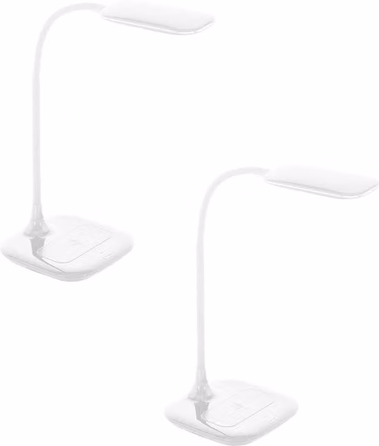 Loops 2 Pack White Dimmable LED Table Lamps with Touch Control and 3.4W Bulbs Included