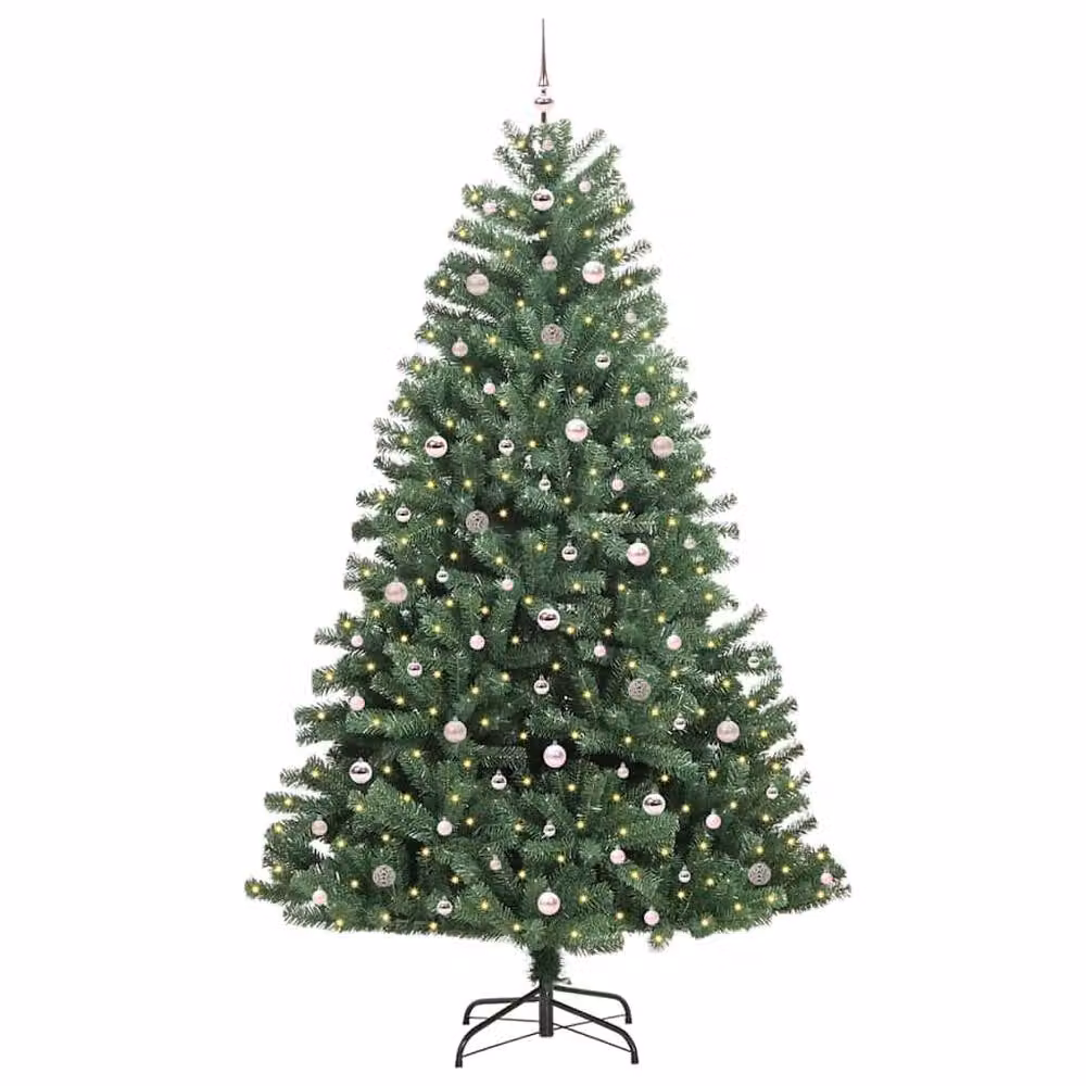 Berkfield Home Artificial Hinged Christmas Tree in Green, Height: 270 cm – 3