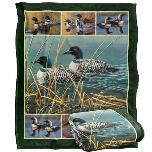JQ Licensing CF-JP Loon Silky Touch Super Soft Fleece Throw Blanket, White, W/D/H: 152 x 127 cm