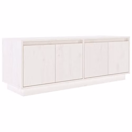 vidaXL White Solid Pine Wood TV Cabinet W/D/H: 110 x 34 x 40 cm – 1