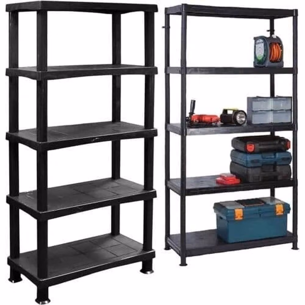 PAWNORA Heavy Duty 5 Tier Plastic Storage Shelf in Black – 3