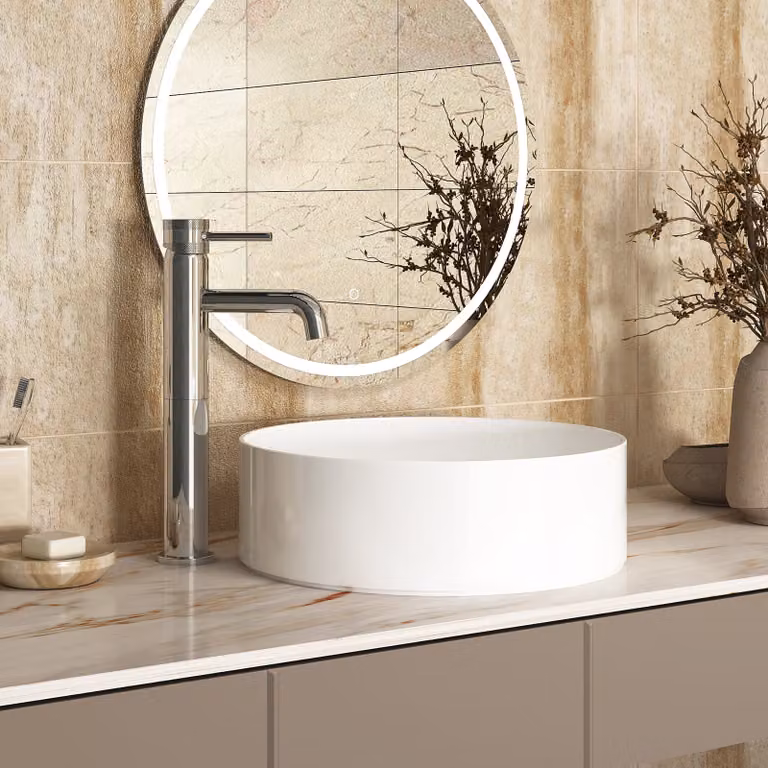 Royal Bathrooms Core Round High Rise Mono Basin Mixer Tap in Chrome