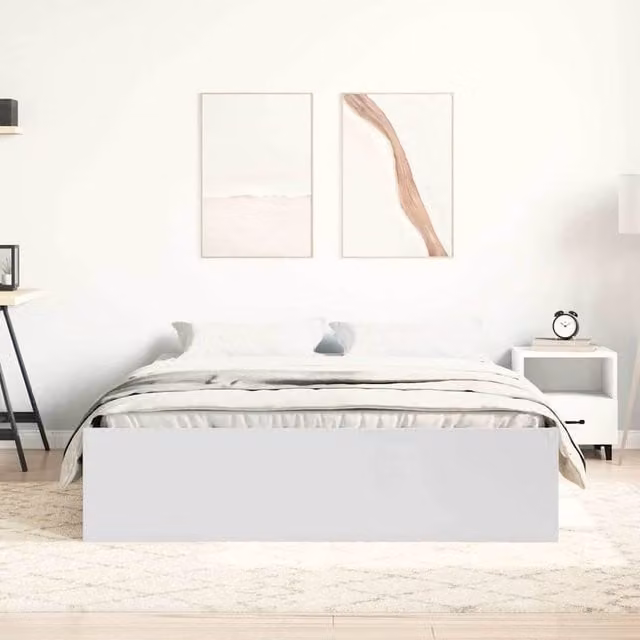 Berkfield Home Modern Small Double Bed Frame in White