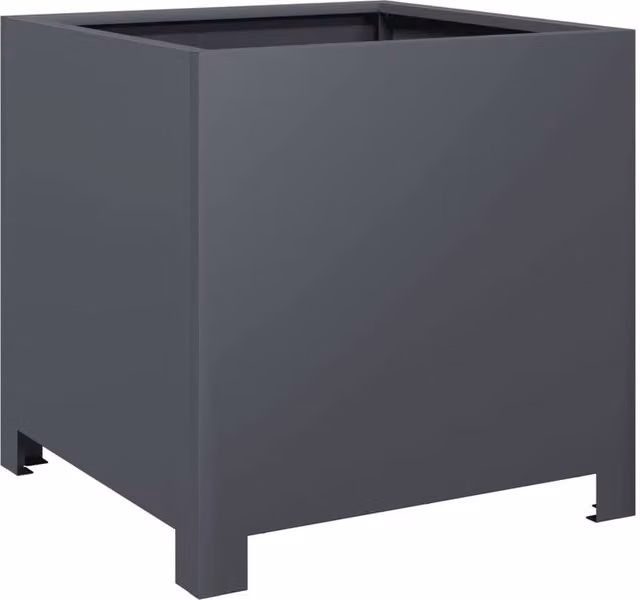 Berkfield Home Steel Garden Planter Tub in Anthracite, W/D/H: 40 x 40 x 40 cm – 1