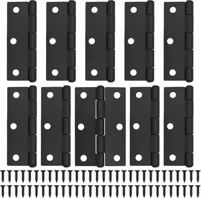 SPETLEK 10 Pack of Matt Black Steel Butt Hinges for Internal Doors – 1