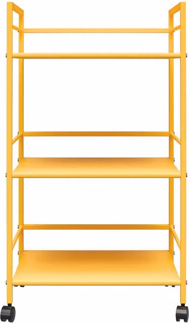 Novogratz Minimalist Metal Rolling Cart in Matt Yellow
