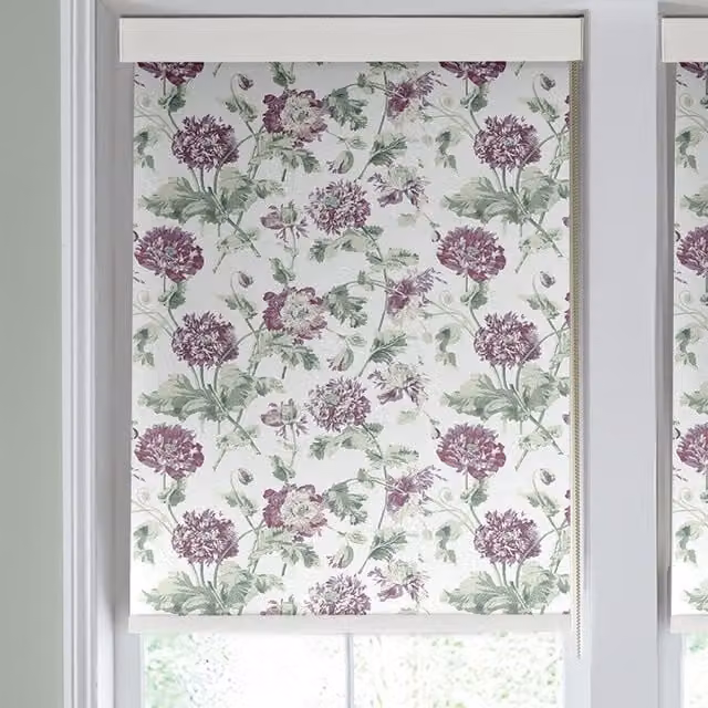 Laura Ashley Hepworth Translucent Floral Roller Blind in Purple Grape