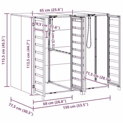 vidaXL Wheelie Bin Storage for 2 Bins in Anthracite Steel – 3