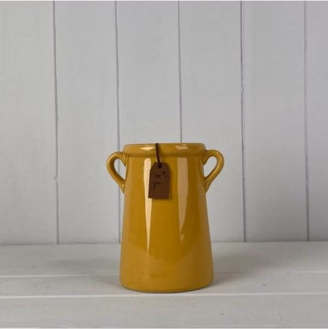 KDMD Mustard Yellow Ceramic Tabletop Vase – 1