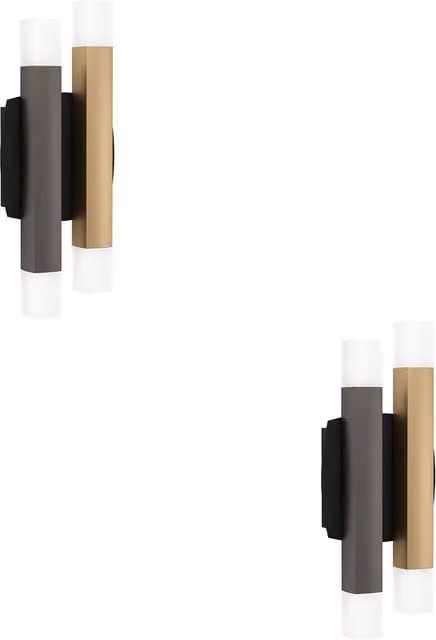 Loops 2 Pack Modern LED Up and Down Cylinder Indoor Wall Lights in Black, Grey and Brown