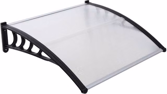 Havendro Clear Polycarbonate Door Canopy Rain Shelter W: 90 cm, D: 120 cm – 1