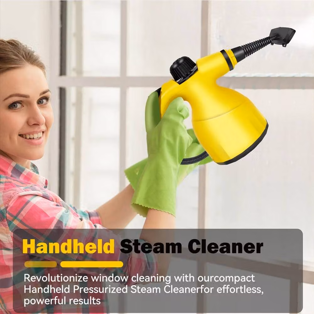 EONLION 1000W Portable Handheld Electric Steam Cleaner with Accessories in Yellow – 4