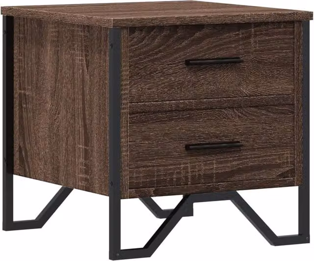 Berkfield Home Bedside Cabinet in Brown Oak, W/D/H: 40 x 41 x 40 cm – 1