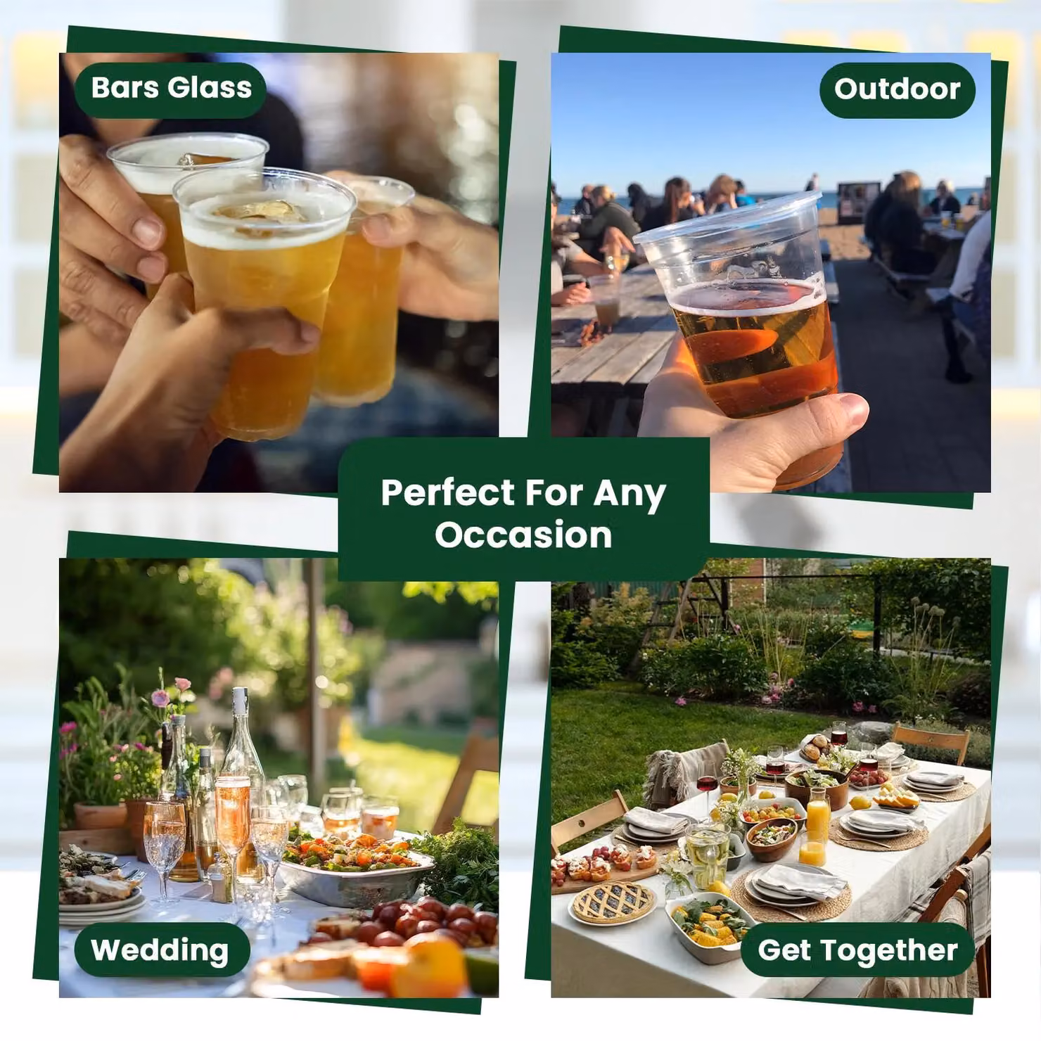 ECONX 1000 Pack Transparent Plastic Half Pint Tumbler Cups, 284ml – 4