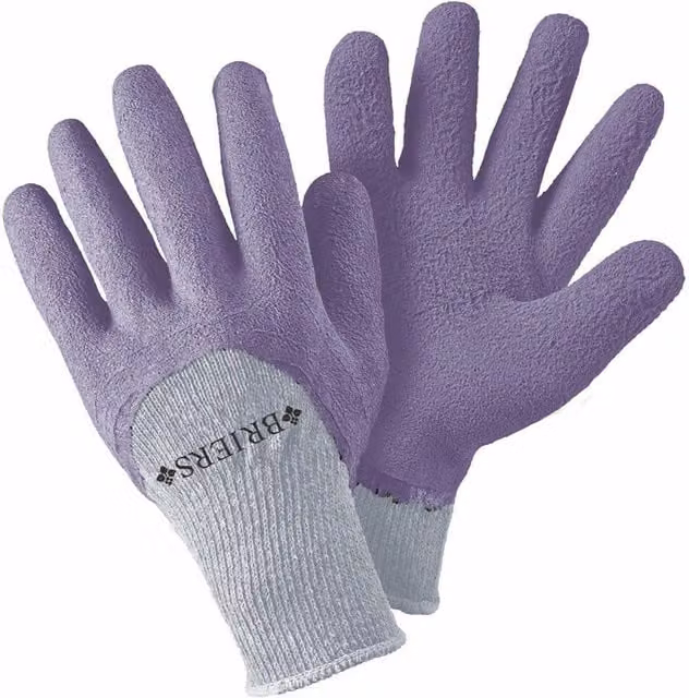Primrose Thermal Grip Gardening Latex Gloves in Purple, Size 6