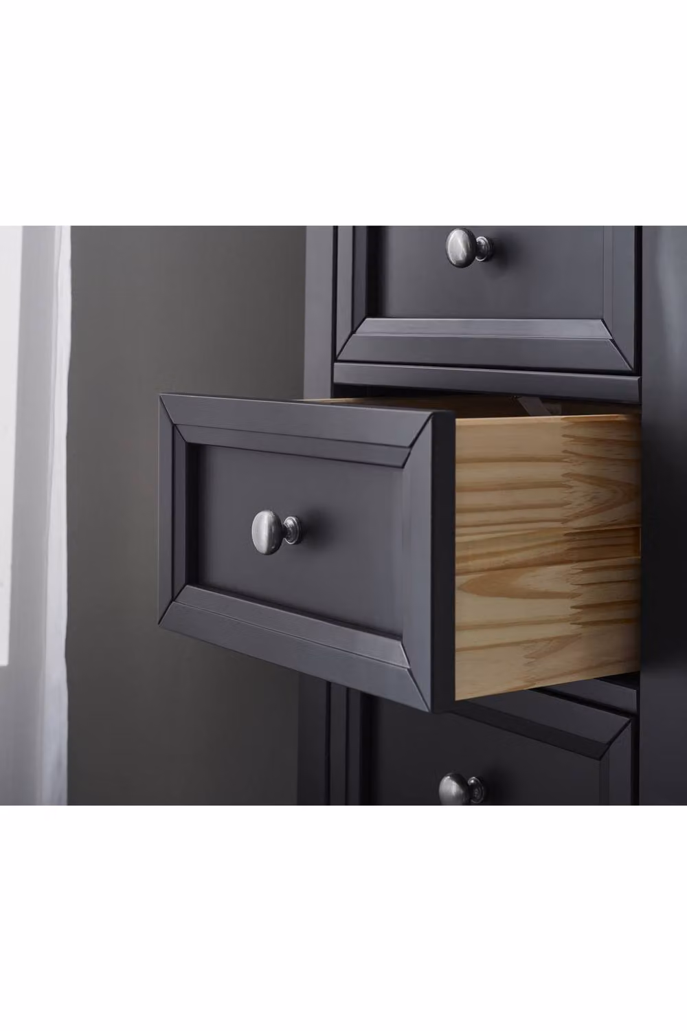 Julian Bowen Maine 5 Drawer Tall Chest in Anthracite, W: 44 cm, D: 48 cm, H: 114 cm – 7