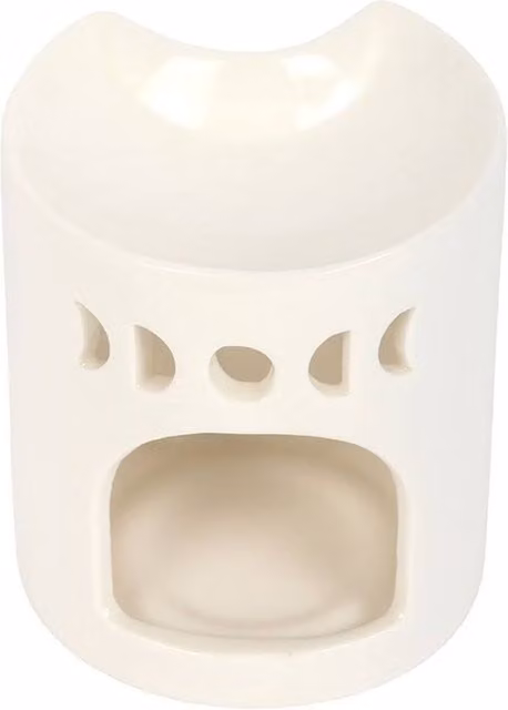 Something Different Crescent Moon Ceramic Oil Burner in White