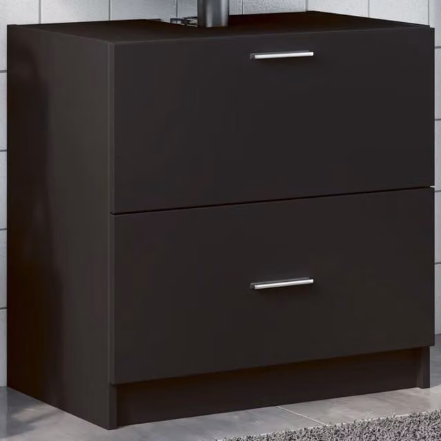 Berkfield Home Sink Cabinet in Black Matt MDF, W: 59 cm, D: 37 cm, H: 59 cm – 1