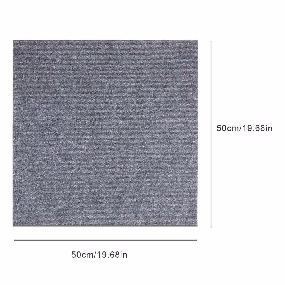 KORVIXA Grey Polyester Commercial Retail Floor Tiles Rug, W/D/H: 52 x 50 x 5.2 cm – 2